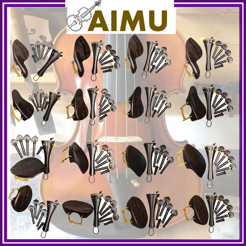 

Набор фитингов для скрипки, красивое зерно, аксессуары для лидера из черного дерева, колышки для скрипки, хвостовая шпилька, подставка для подбородка с кронштейном, зажим Gut