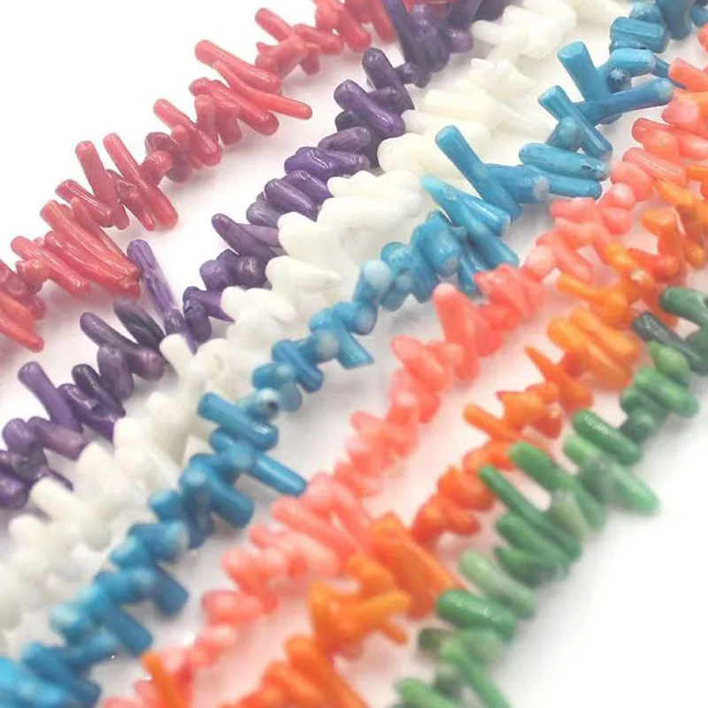 16 inches 4-7mm Multicolor Natural Bamboo Coral Chip Beads Loose Strand
