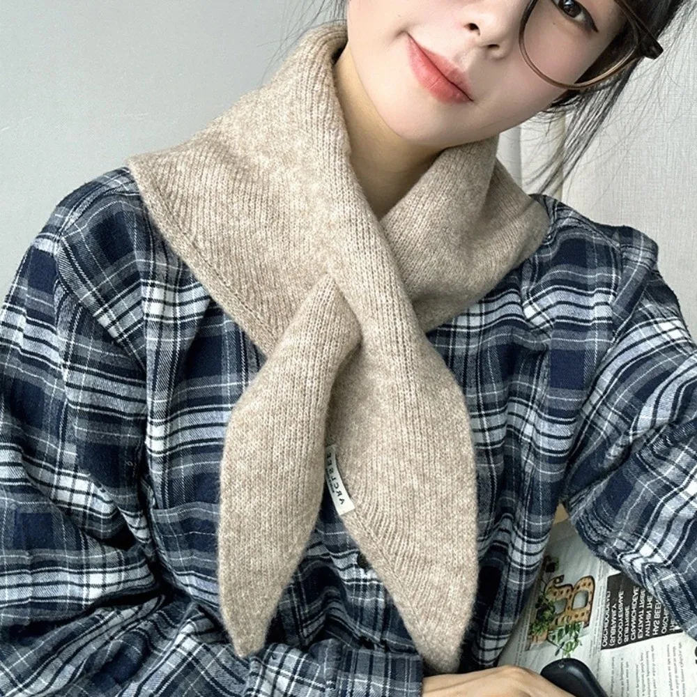 

New Windproof Neck Warmer Coldproof Triangular Neckerchief Solid Color Warm Fake Collar Autumn and Winter