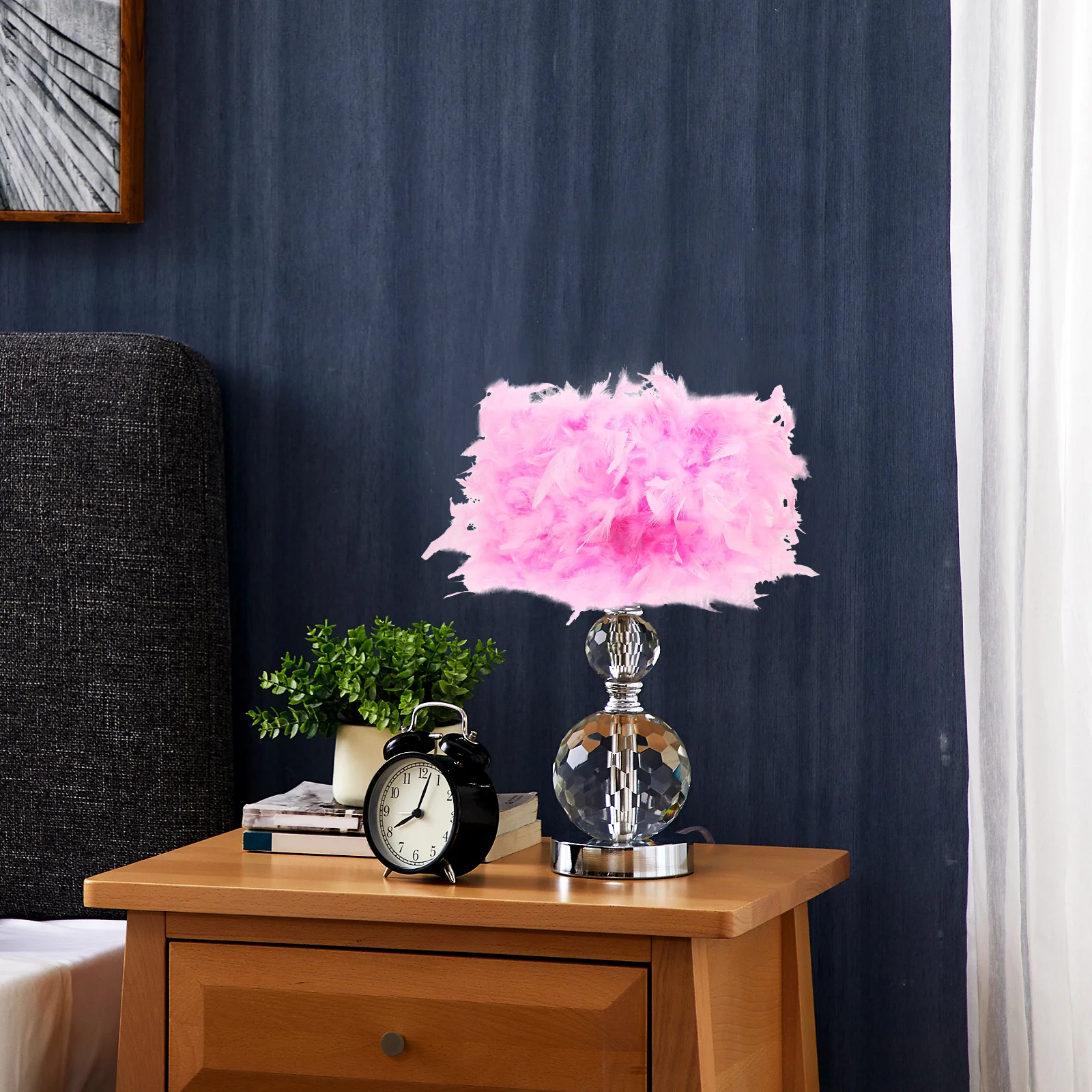 

Faux Plume Lampshade Light Cover For E27 E14 Floor Table Lamps Bedroom Decorative Modern Replacement Shade