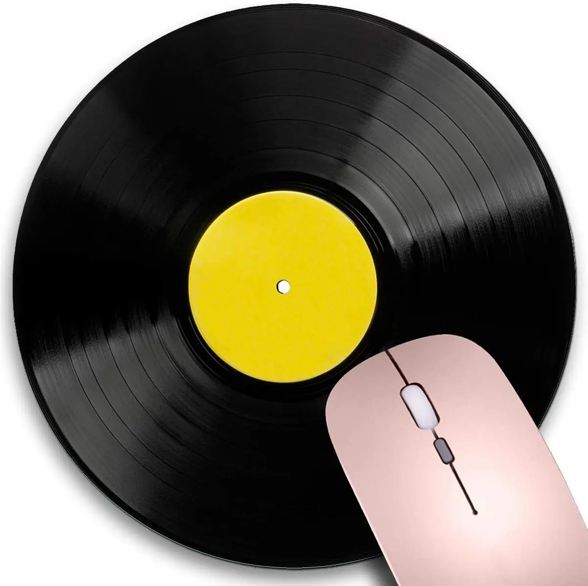 

The anti-slip rubber round vinyl record pattern design mouse pad is specially designed for home and office use