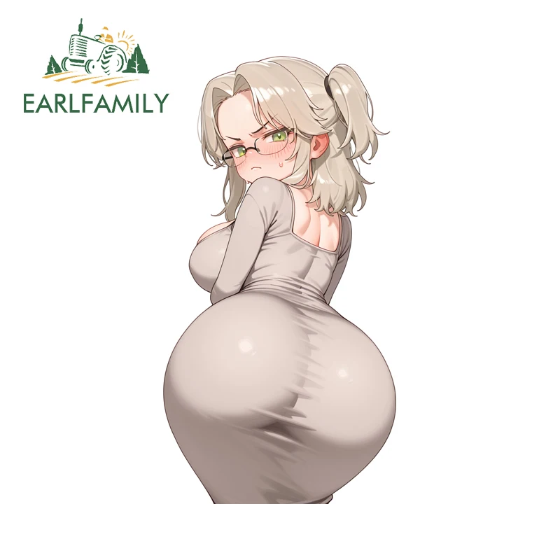EARLFAMILY Big Ass Anime Girl Car Stickers Artistic Waterproof Decals Occlusion Scratch Simple Practical Waterproof Accessories