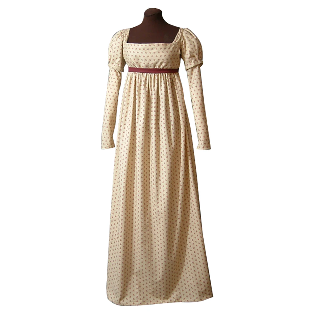 فستان يوم ريجنسي لحفلات الشاي بخصر عالٍ، فستان محكمة ريجنسي بريطاني، فستان أسود للنساء في العصور الوسطى