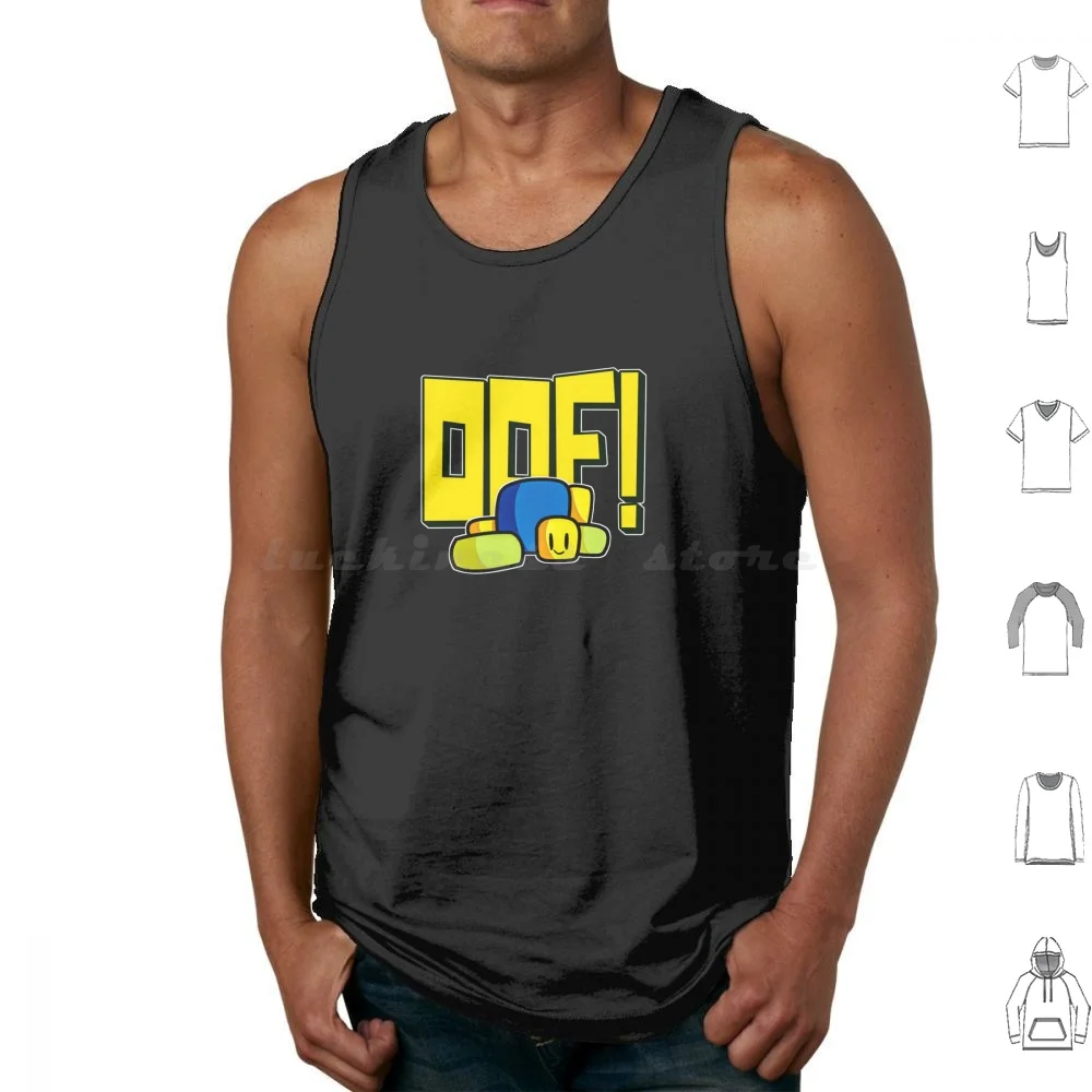 Cute Gaming Noob-Oof Meme Internet Slang Gamer Tank Tops Vest Sleeveless Dab Dabbing Game Noob Heed Oof Game Block 3d