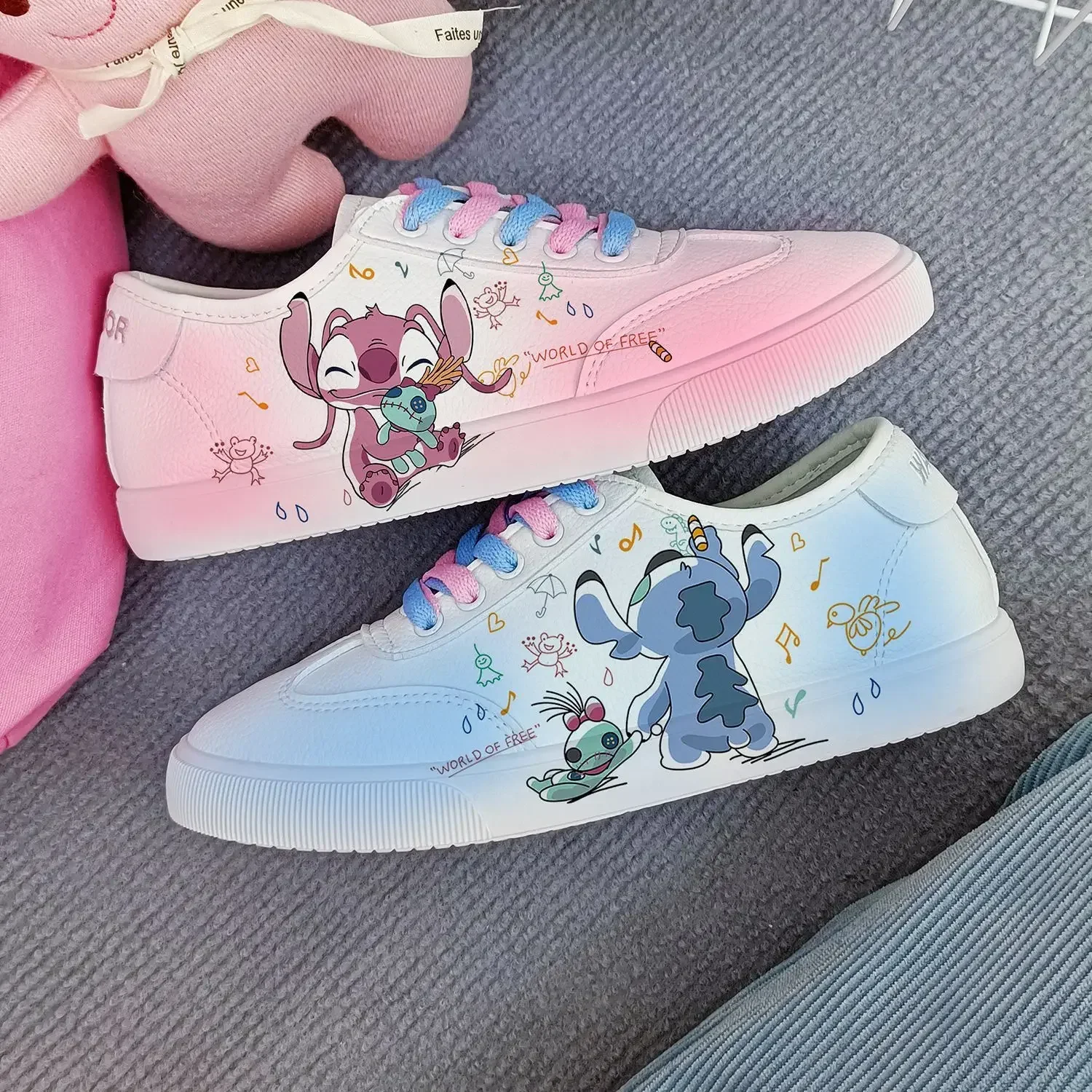 Disney girls cartoon Stitch księżniczka śliczne buty na co dzień antypoślizgowe buty sportowe z miękkim dnem na prezent dla dziewczyny