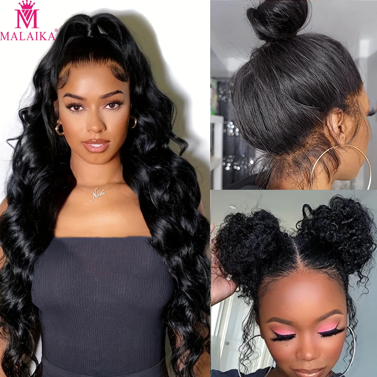 MALAIKA Full Lace Human Hair Wigs Straight Deep Wave Curly Body Wave Wavy Wig Brazilian Glueless Wig Human Hair