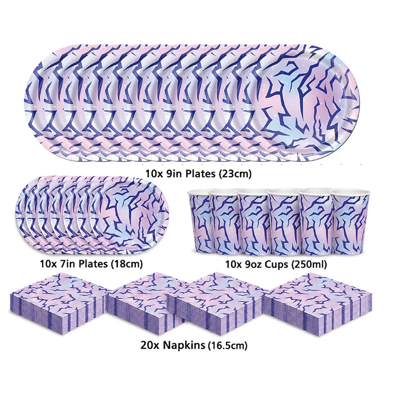 K-pop Birthday Party Supplies Disposable Paper Plates Napkins Cups Straw Tableware Set for Kpop Birthday Party