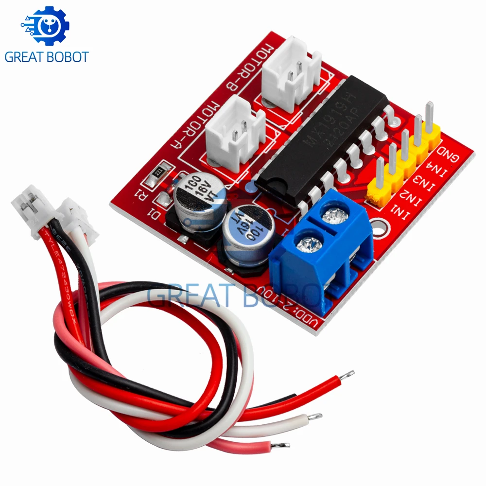 Picture 3: 2.5A Dual-bridge Brushed DC Motor Drive Controller Board Module-Low Power Consumption MX1919,Ideal for Arduino Smart Cars&Robots