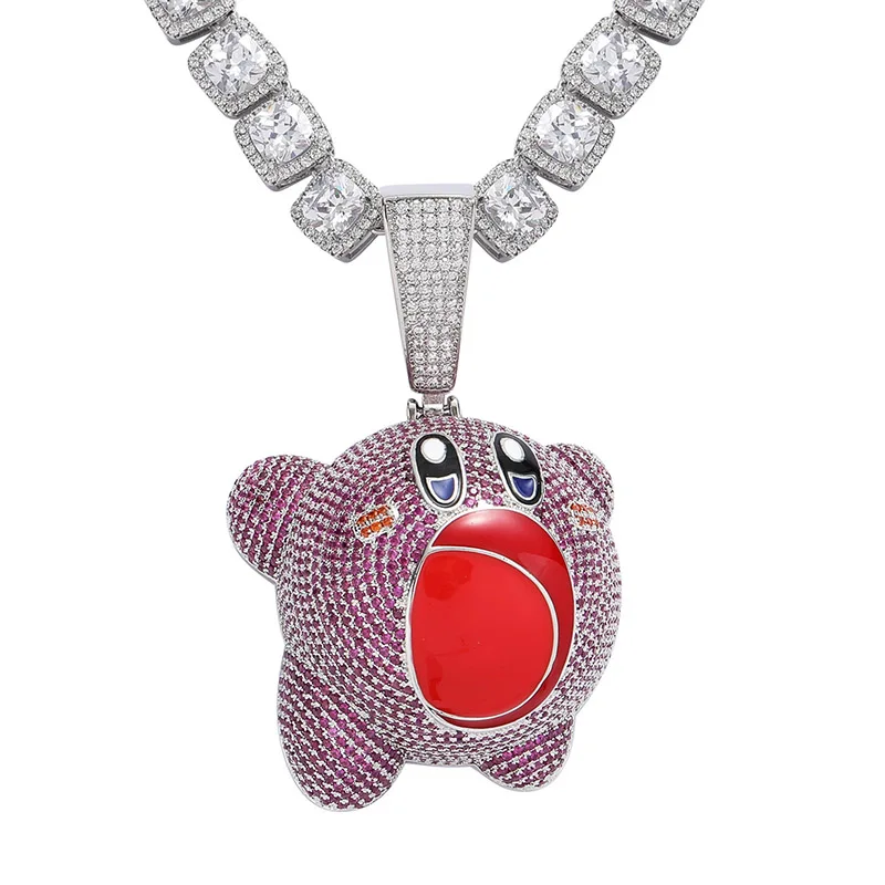 

Hip Hop Micro Paved Cubic Zirconia Bling Iced Out Cute Cartoon Character Pendants Necklace for Men Rapper Jewelry Gift