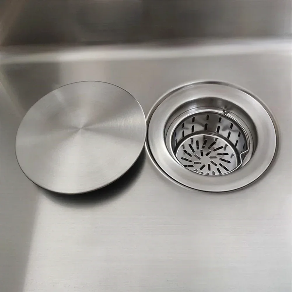 

Stainless Steel Sink Strainer Cover Drainer Lid Garbage Disposal Handle Cover Kitchen Sink Accessories