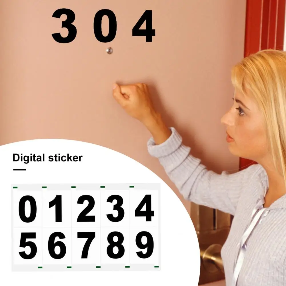 Modern House Number Sticker Reflective Mailbox Number Sticker Set Waterproof Vinyl Decal Sheets for House Numbers Modern Window