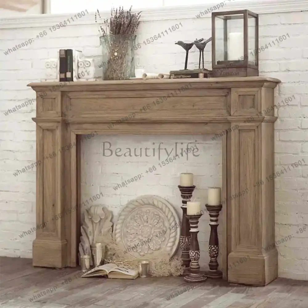 FG40American country fireplace cabinet living room solid wood retro decorative cabinet