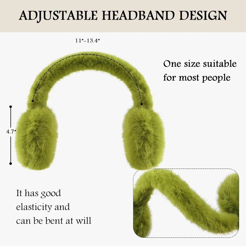 Ciepłe nauszniki damskie zimowe unisex puszyste regulowane ocieplacze na uszy damskie sztuczne futro nauszniki
