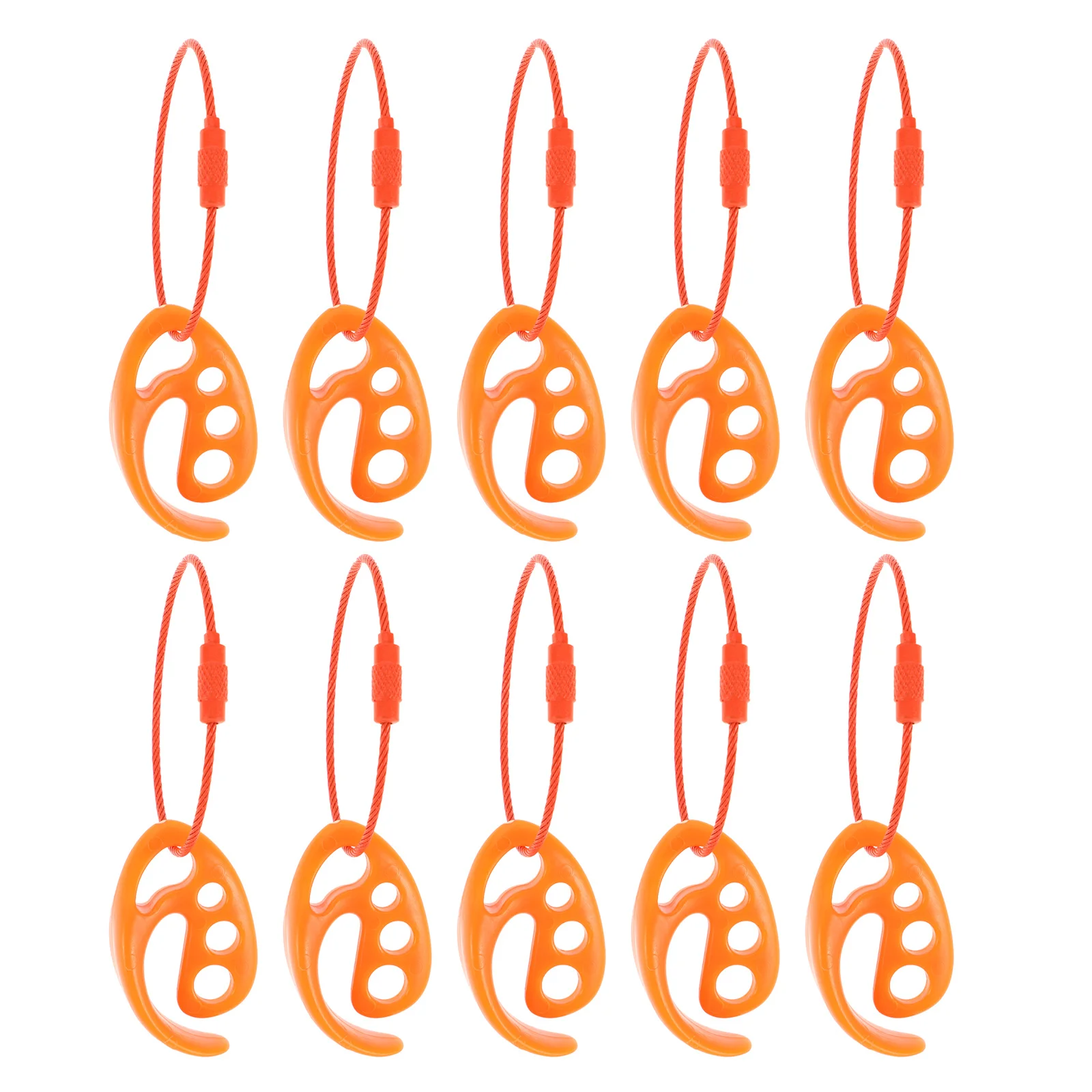 

10 Pcs Outdoor Clip Sport Backpack Attachment Orange Disc Storage Clamp