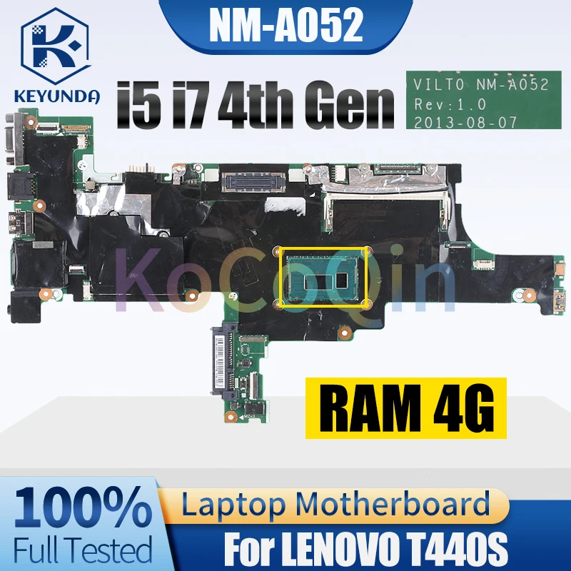 

NM-A052 For LENOVO T440S Notebook Mainboard i5 i7 4th Gen 4G 04X3902 04X3905 04X3960 04X3901 Laptop Motherboard Full Tested