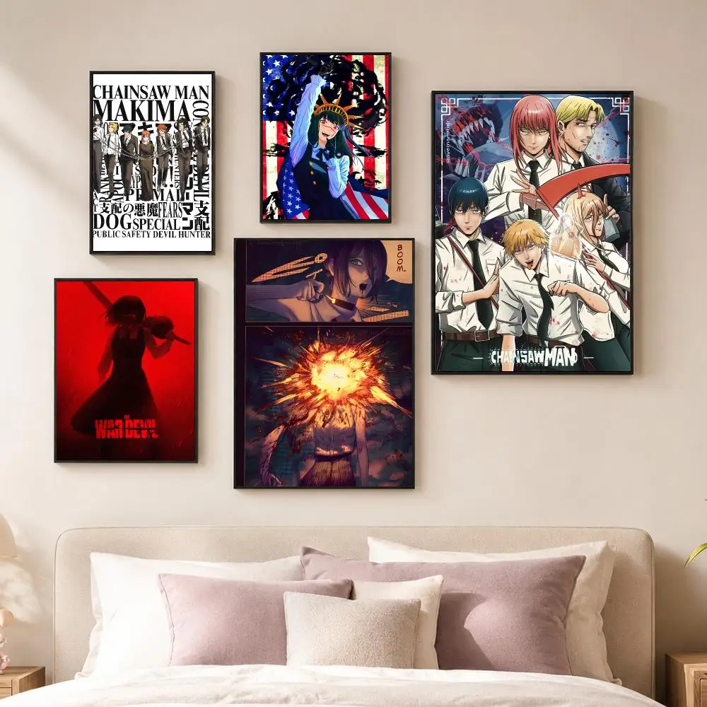Movie C-Chainsaw Man: Reze Arc Poster Vintage PP Paper Wall Art Home Decor Print for Bedroom Living Room Aesthetic Gift