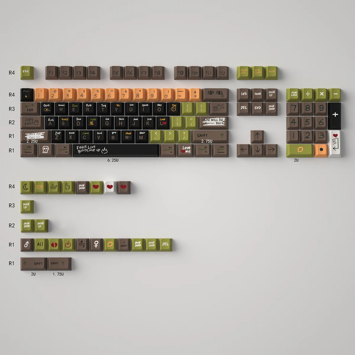 

129 keys Love story Keycaps GMK PBT Dye Sub Cherry Profile OEM PBT Key Cap For Mx Profile Gaming Mechanical Keyboard Kit Keycaps