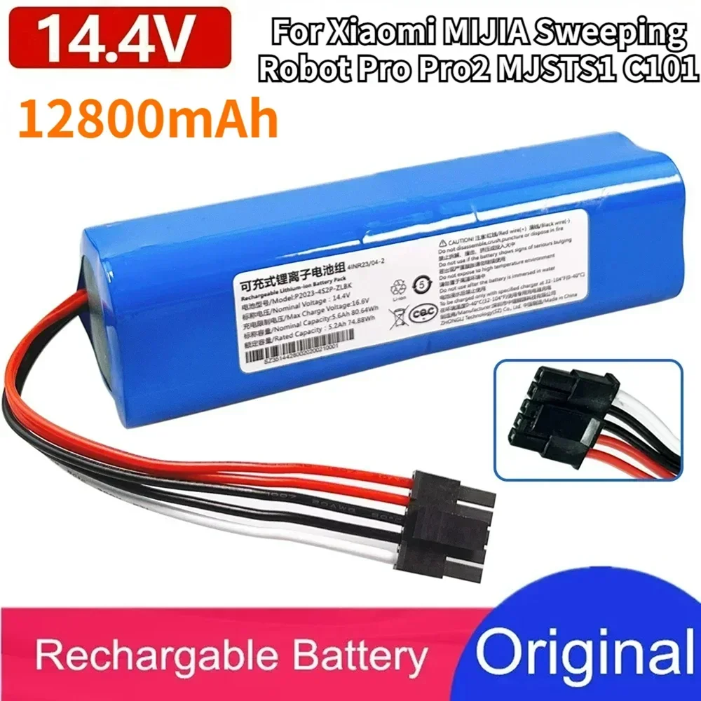 

100% New 14.4V 12800mAh Li-ion Battery D099-4S2P For Xiaomi Mi Robot Vacuum-Mop 2 Pro MJST1SHW MJSTS Battery Accessories Parts