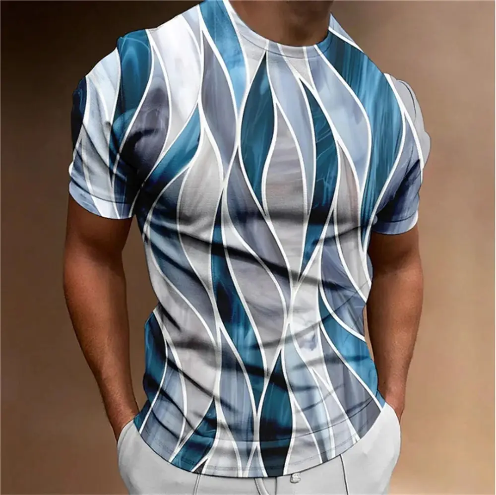 New Summer Men Simple Everyday Casual Street Fun 3d Printed T-Shirt Fashion Trend Personality Large Size O Collar Short Sleeve