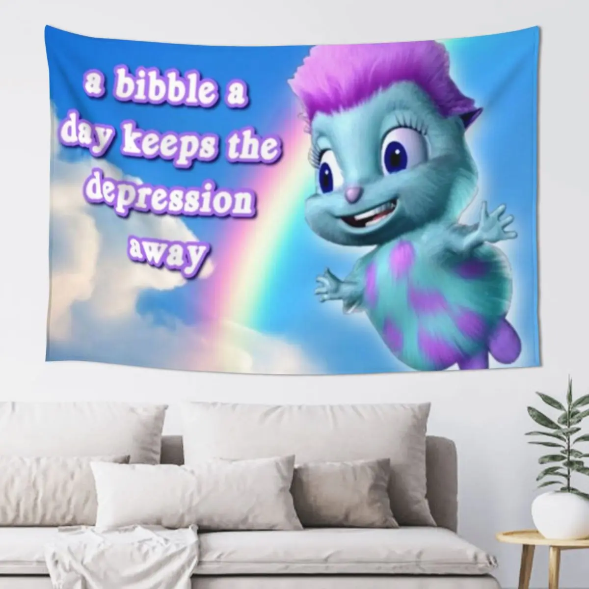 

a bibble a days keeps the depression away Tapestry Bed Room Decoration Bedroom Decorations Wall Hanging Wall Decoration Tapestry