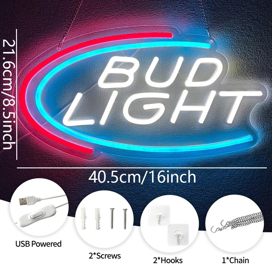 Budweiser Beer Logo Led Neon Signs, Used In Bars, Men'S Caves, Beer Clubs, Pubs Led Business Signs, Carnival Parties.