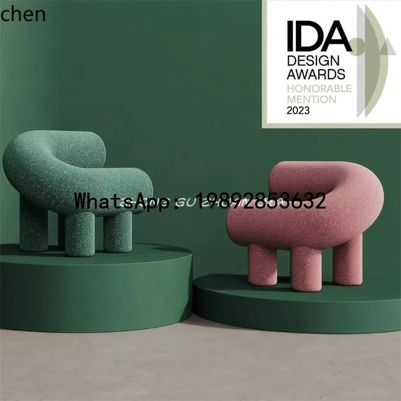 casual single back chair minimalist living room single sofa chair special-shaped round tube balcony chair