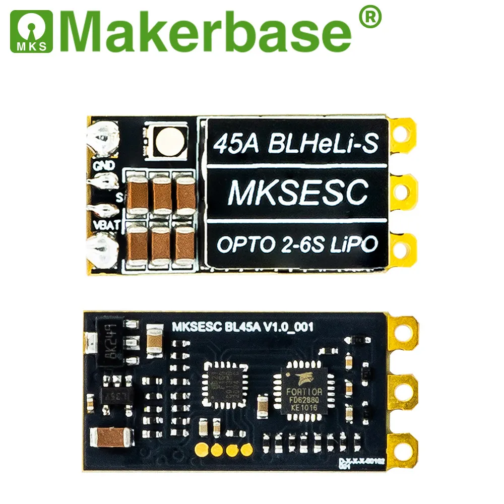 Makerbase BLHeLi-S 45A Brushless ESC Open Source Firmware DSHOT600 for FPV Racing Drone RC Quadcopter Airplane