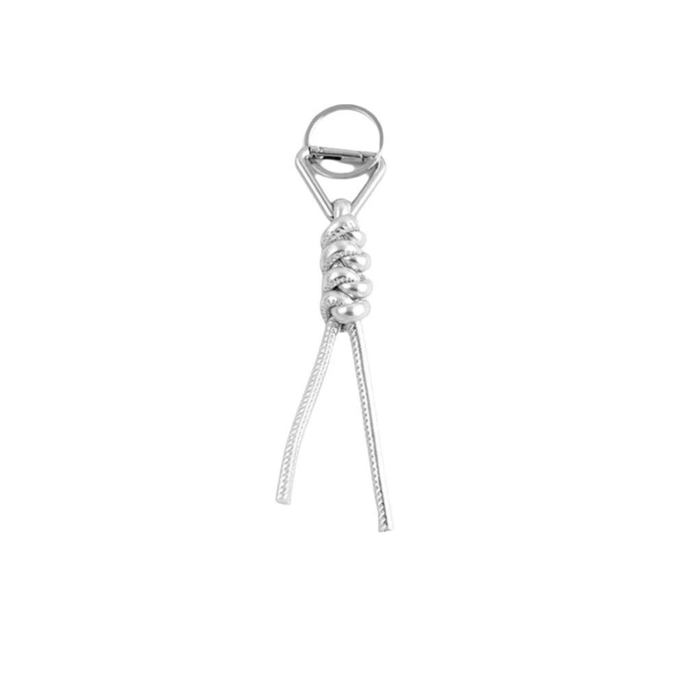 New PU Triangle Shaped Keychain Y2K DIY Colorful Bag Pendant Keychain Woven Monkey Knot Key Ring