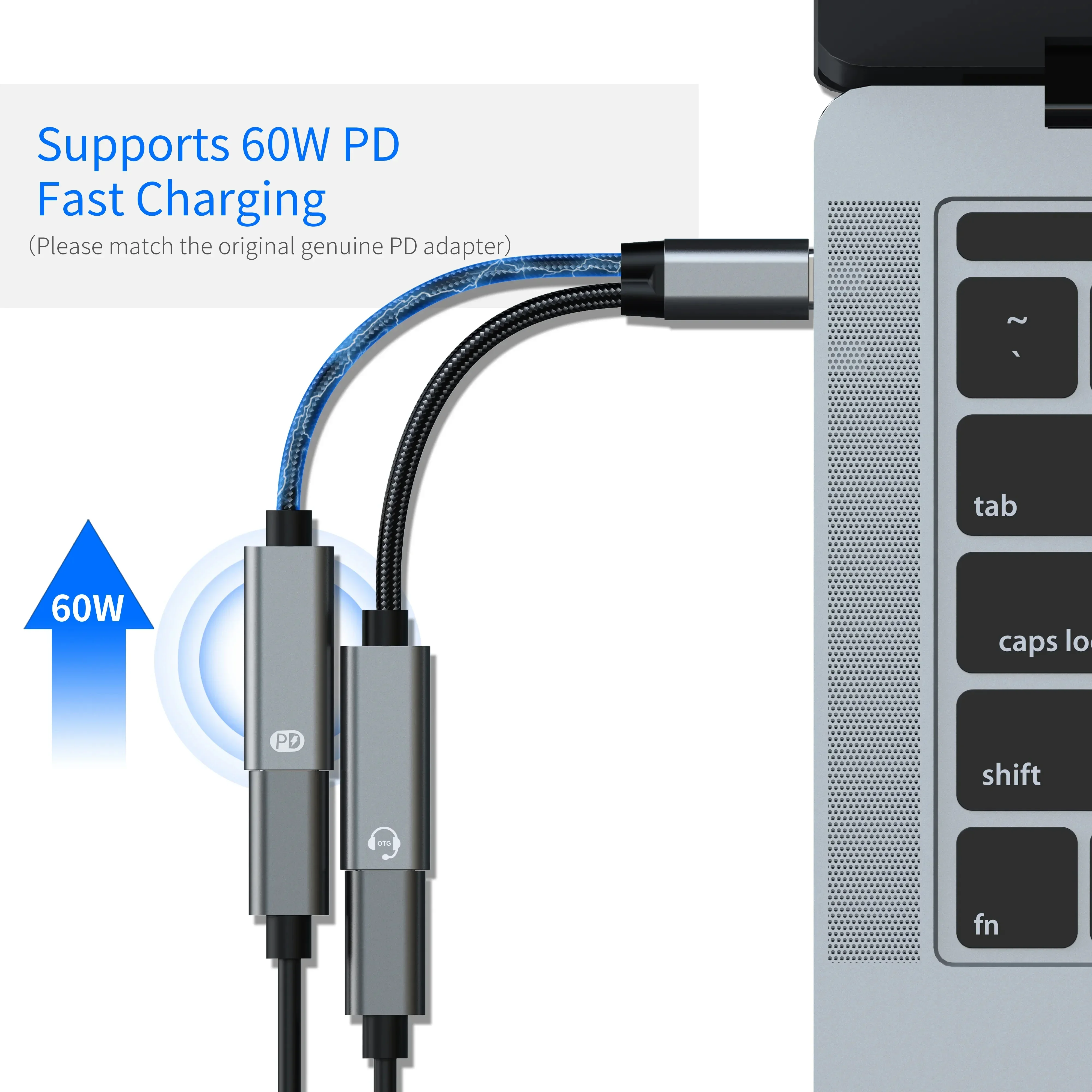 PDQuick Charge Headphone Adapter Cable 2 in 1 USB C Splitter Type C Audio Adapter for Iphone  Huawei Samsung  Mobile Accessories