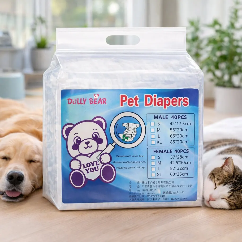DLB 40-piece large pack pet diapers are soft, quick-absorbing, dry, and breathable disposable diapers