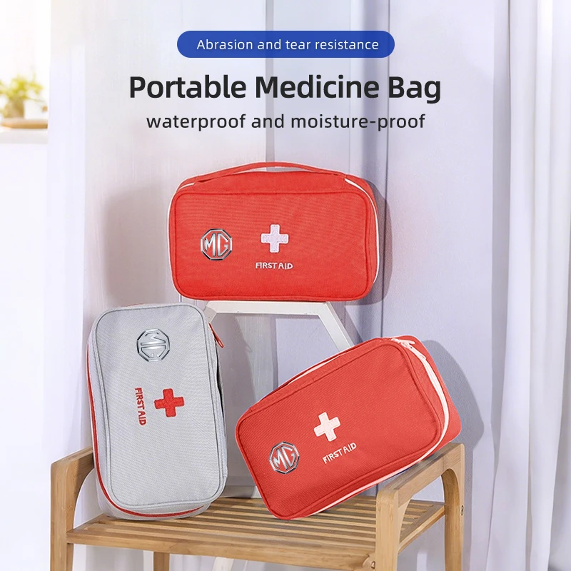Car First Aid Kit Portable Medicine Bag Outdoor Emergency Box Accessories For Morris Garages MG 6 3 5 7 TF ZR ZS HS GS GT Hector