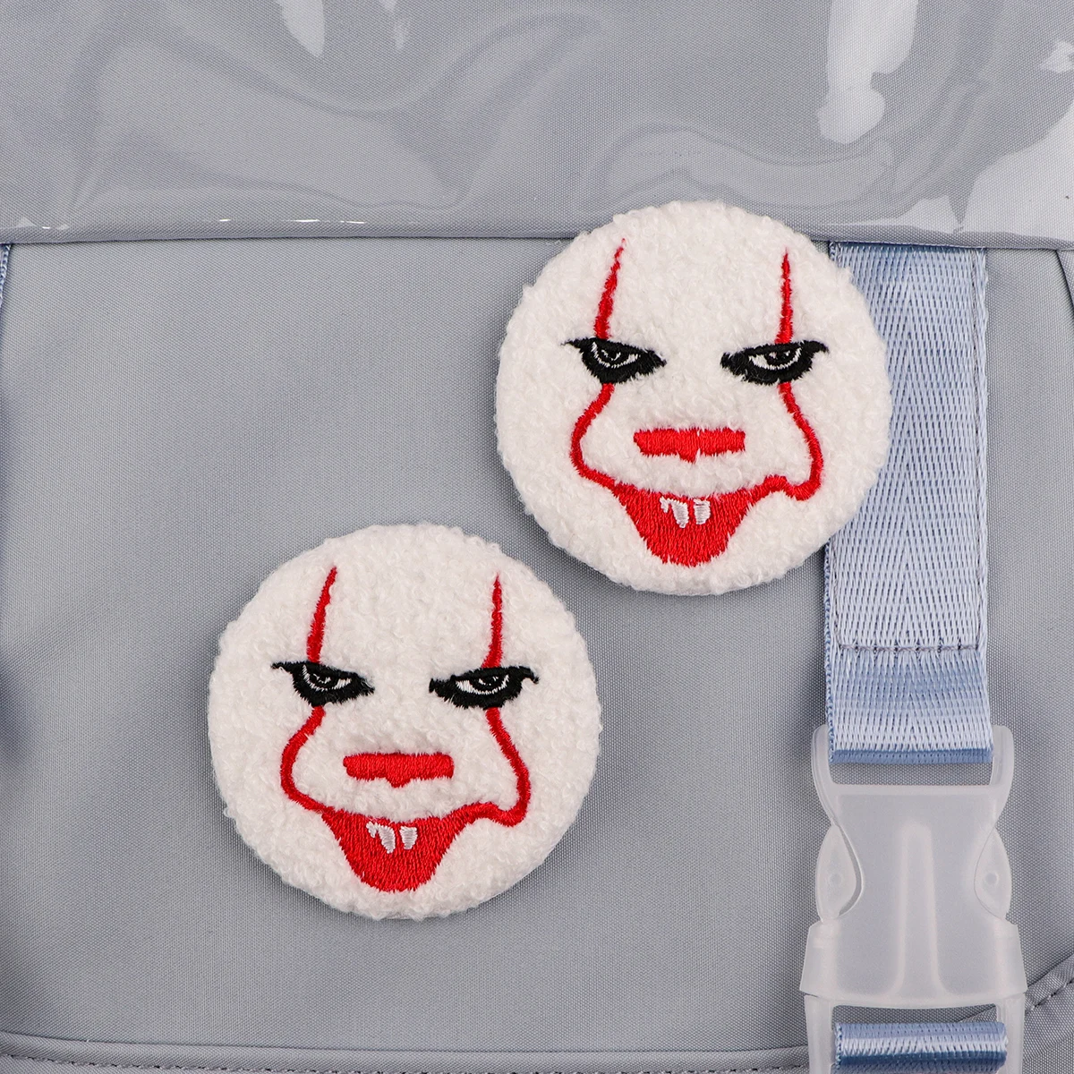 Clown Face Button Pins Tinplate Brooch Towel Embroidery Lapel Badges for Clothes Bags Backpacks Briefcase Accessories Gift