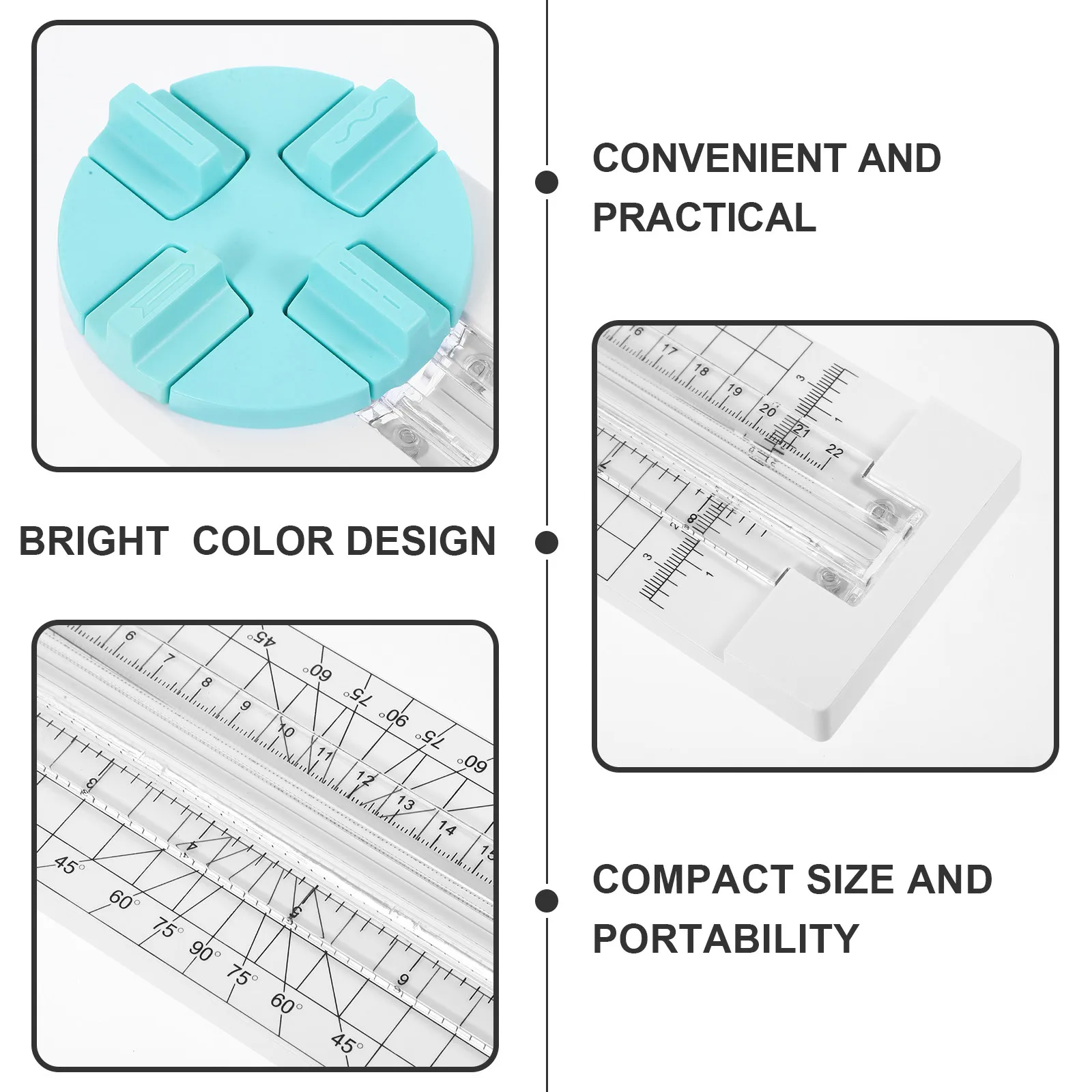 

Многофункциональный портативный резак для бумаги 4-в-1: мини-триммер для рукоделия, инструмент для скрапбукинга, настольный аксессуар для творчества и канцелярии