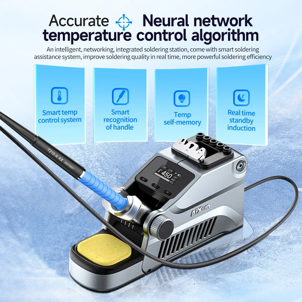 Imagem -03 - Estação de Solda de Aquecimento Rápido Controle de Temperatura de Fusão Rápida de Estanho T210 T115 Lidar com Máquina de Solda para Solda Pcb Aixun-t380 80w