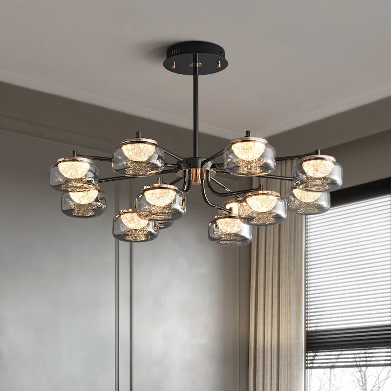 Simple, modern, living room, chandelier, new, room, bedroom, high-end