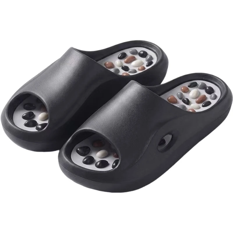 2026 Summer New Men One Word Foot Massage Slippers Imitation Cobblestone Foot Massage Slippers Sandals For Indoor And Outdoor