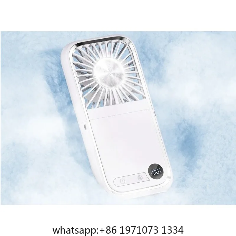 Portable Fan Semiconductor Cooling with Power Bank LED Display Type-C Rechargeable Foldable Pocket Fan