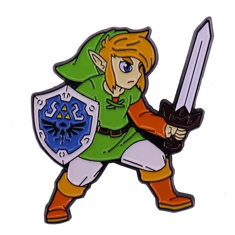 Эмалированная брошь Legend of Zelda Breath of the Wild Link для мужчин и женщин, металлический значок, медаль для фанатов, рюкзак с лацканами, ювелирные изделия для косплея