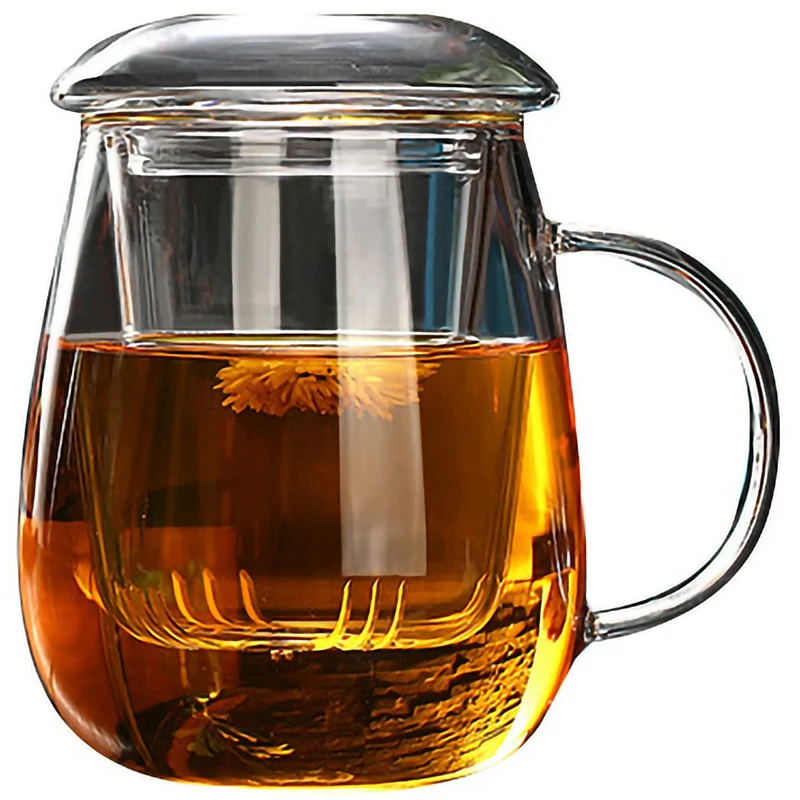 Tea Mug With Lid Filter,Coffee Cups Tea Set Mugs Beer Drink Office Mug Transparent Drinkware Glass Cup Chinese Style