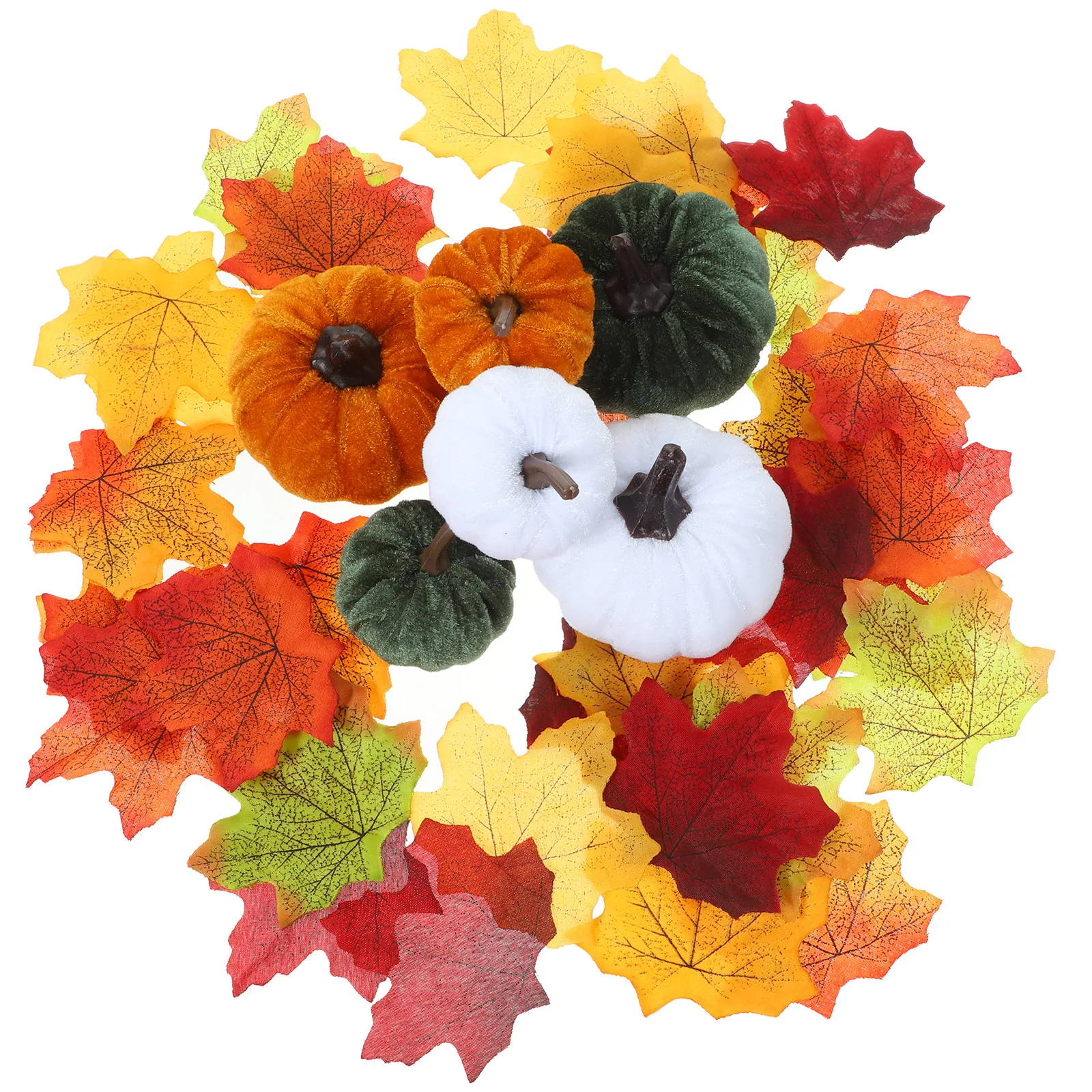 

Flannel Foam Pumpkins Maple Leaves Decor 5 5cm 8cm Various Colors Thanksgiving nament Fall Party DIY Decoration Simulated Props