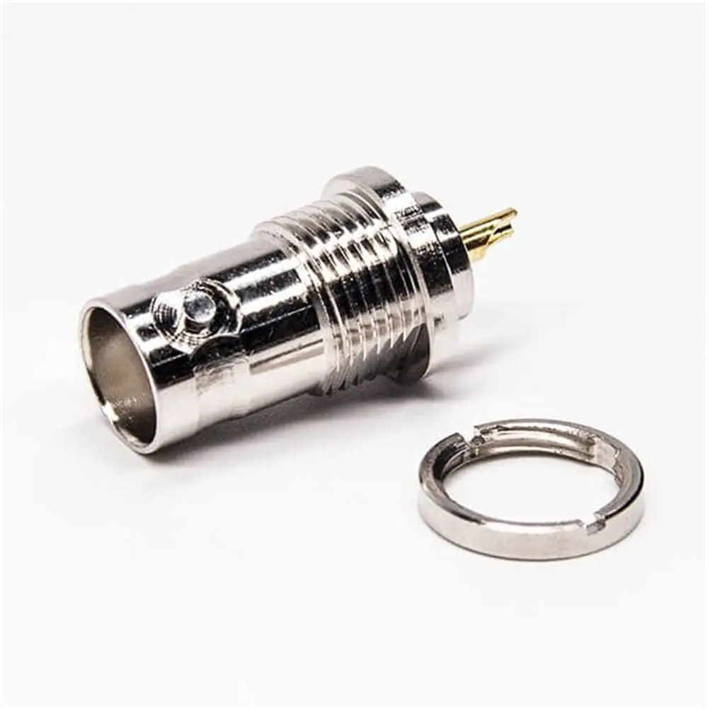 Konektor Kabel BNC Betina Tipe Lurus Bulkhead Solder