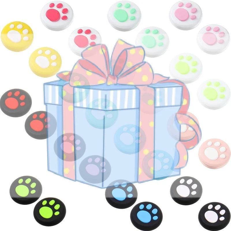 Cute Cat Paw Soft Silicone Non Slip Thumb Grips For Switch Switch Lite OLED Daily Gaming