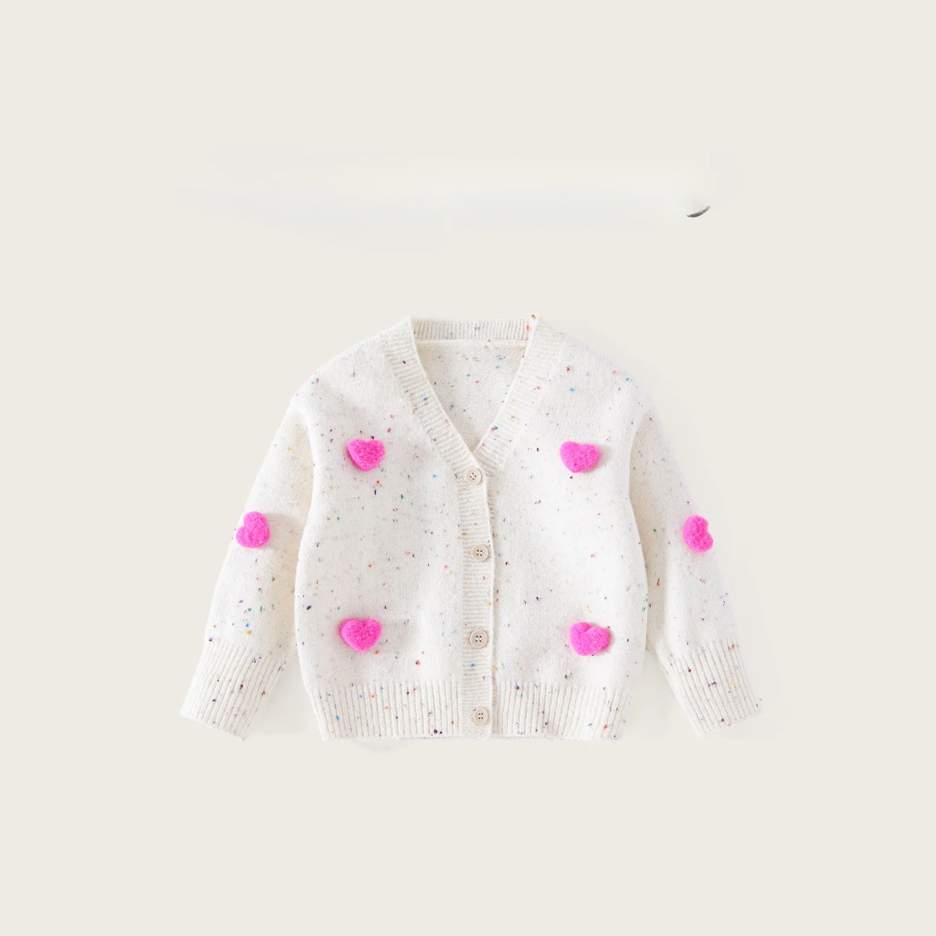 

Girls' three-dimensional love sweater cardigan 2024 autumn new Korean version of children foreign style sweater coat 90-140cm