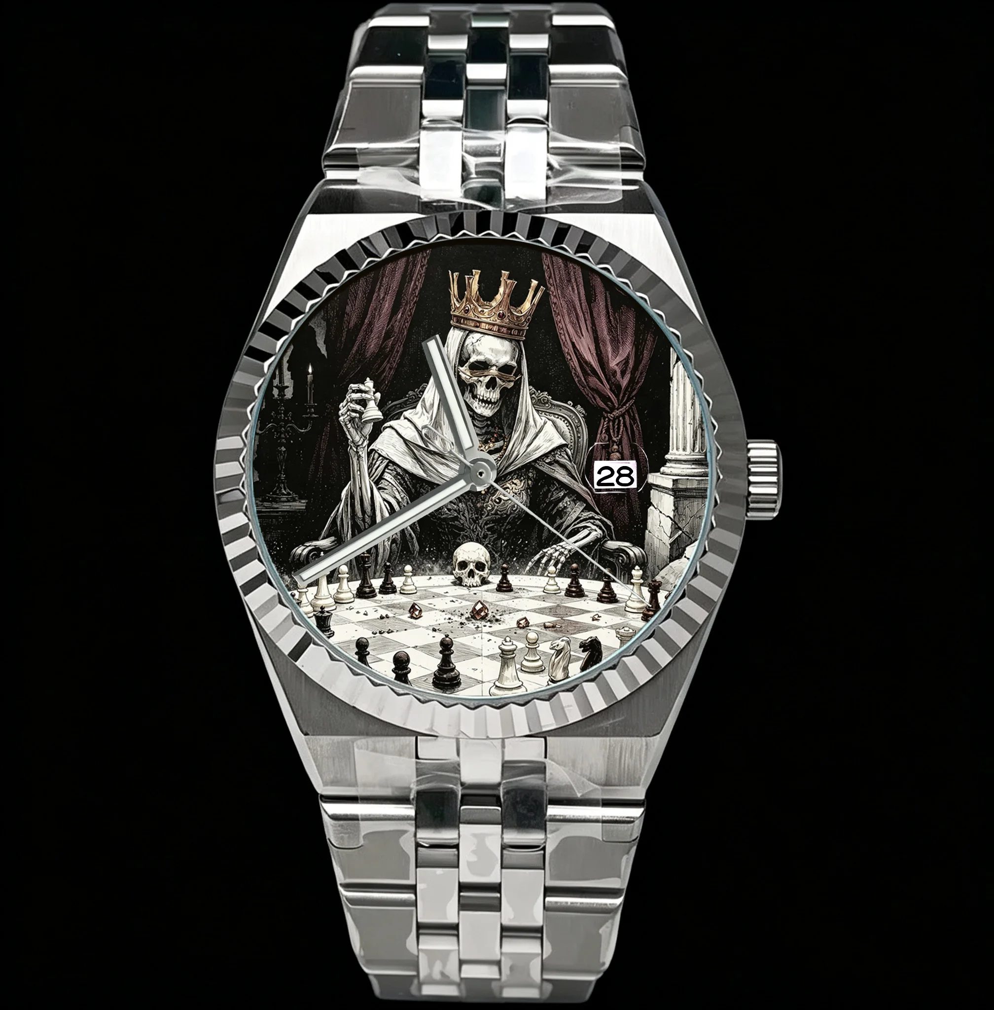 Men's 39.5mm Stainless Steel Mechanical Wristwatch Fashionable Casual Nh35 Movement Waterproof Watch for Everyday Use