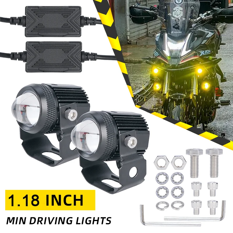 SENLO 12V Mini Driving Light Spot Light Waterproof Hi&Low for Motorcycle Universal Headlight LED Bulbs 1Box 30W 3000LM M1