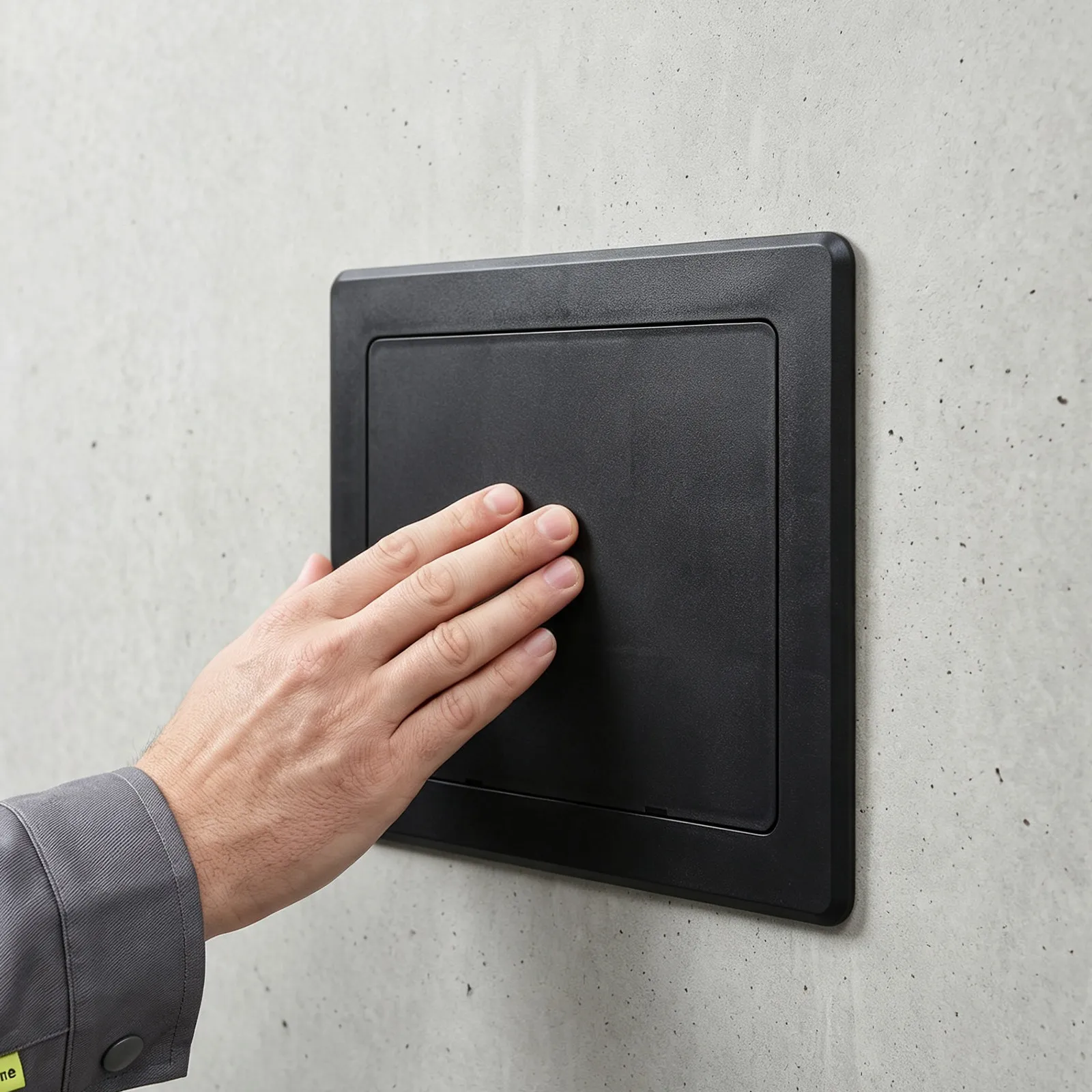Panel de acceso con tapa para puerto de inspección 10x8, panel adhesivo negro para pared y techo para servicios de fontanería, ducha y electricidad