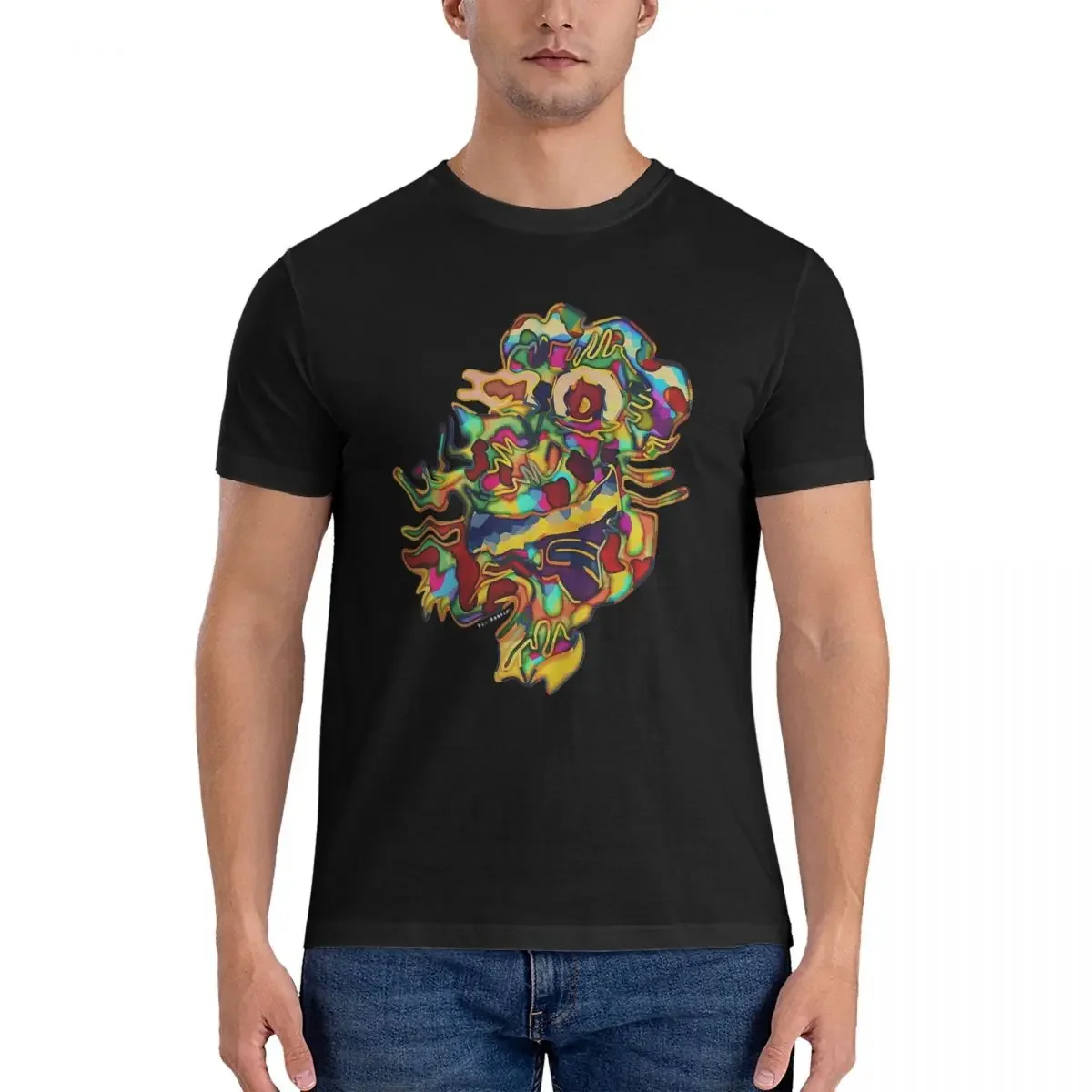 Acid Trip Quagmire T-Shirt for Men Cotton Plus Size T Shirts Men's Short Sleeve Round Neck Summer Clothes Tops S-6XL