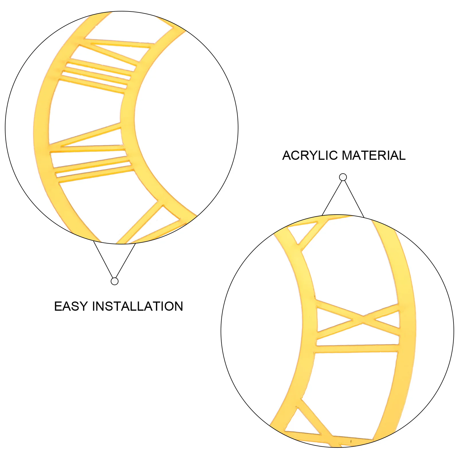 

Roman Numerals Wall Clock Sticker Round Acrylic Mirror DIY Clock Dial Decal Stylish Modern Decor Living Room Hotel Entryway