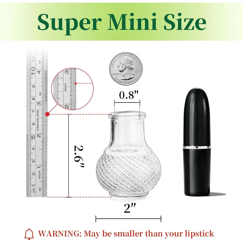 

Small Glass Bud Vases Set of 40: Tiny Vases for Baby Showers Party Vintage Home Table Decor