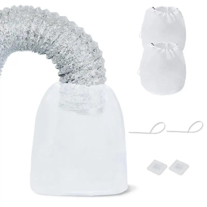 Bolsas de polvo para ventilación de secadora, color blanco, para interiores y exteriores, universales, suministros para capturar polvo y pelusa, 2 y 3 uds.
